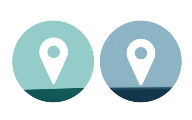 Location icon symbol blue and green with texture