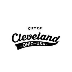 City of Cleveland lettering design. Cleveland, Omaha typography design. Vector and illustration.