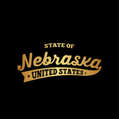 State of Nebraska lettering design. Nebraska, United States, typography design. Nebraska, text design. Vector and illustration.
