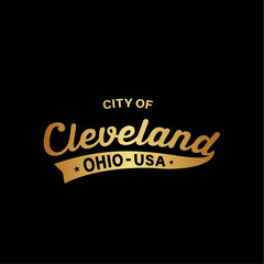 City of Cleveland lettering design. Cleveland, Omaha typography design. Vector and illustration.