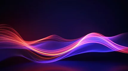 Foto op Canvas Colorful light neon wave energy background concept AI generated image © harkamat