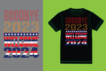 Fototapeta premium New year T-shirt design2024 ! Best New year t shirt design. supper t shirt design