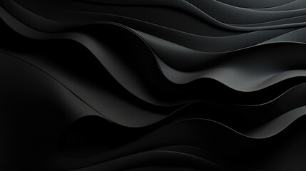 Beautiful dark black fabric wave background concept ai generated image - obrazy, fototapety, plakaty