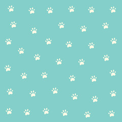 cute kitten paw prints vector seamless pattern