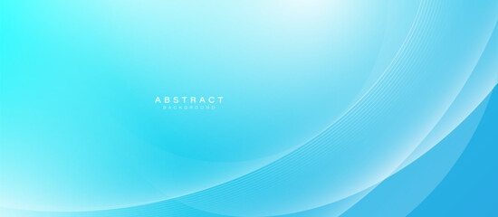 Blue abstract dynamic line wavy glowing background. Futuristic hi-technology concept. Trendy minimal banner. Vector illustration - obrazy, fototapety, plakaty