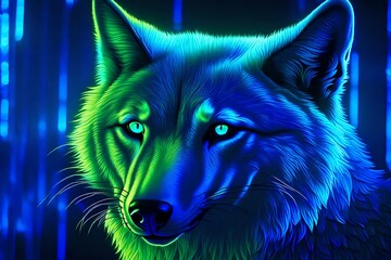wolf in the night ,wolf in the forest, wolf head with eyes ,portrait of a wolf, ,wolf background ,wolf illustration