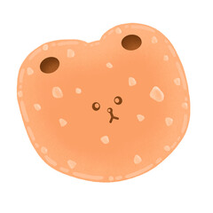 Bear Cookie White Chocolate Chip Cartoon illustration Cute Bear Cute Element Bear Cookie Sticker Bear Sticker