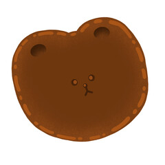 Bear Chocolate Cookie Cartoon illustration Cute Bear Cute Element Bear Cookie Sticker Bear Sticker

