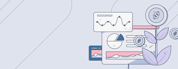 Internet financial management investment flat vector concept operation hand drawn illustration
