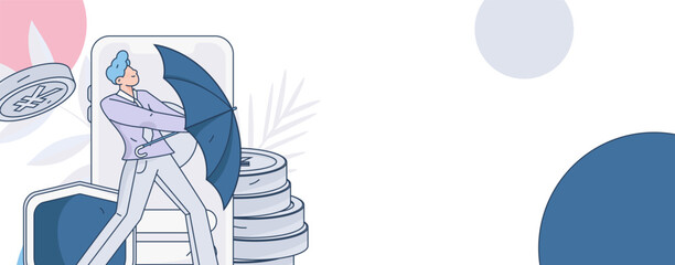 Internet financial management investment flat vector concept operation hand drawn illustration
