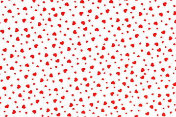 Red hearts seamless pattern. Cute romantic red hearts background print