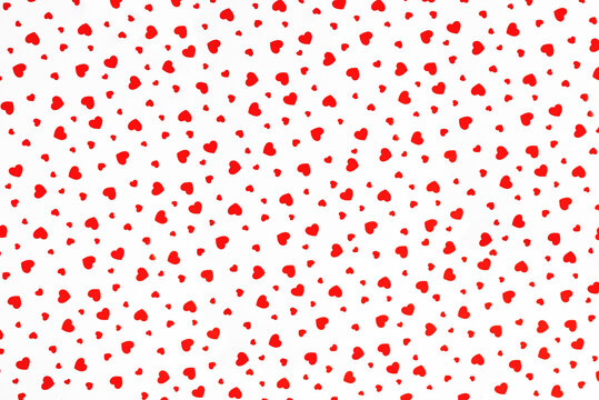 Red hearts seamless pattern. Cute romantic red hearts background print