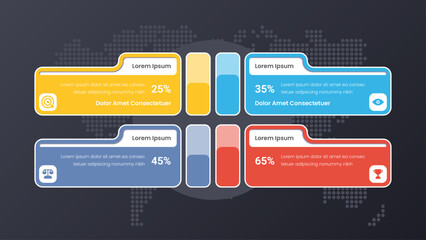 Survey Results Infographic Template with 4 steps