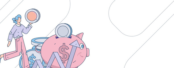 Internet financial management investment flat vector concept operation hand drawn illustration
