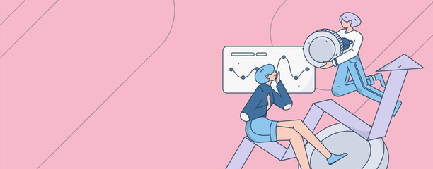 Internet financial management investment flat vector concept operation hand drawn illustration
