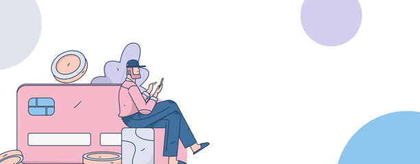 Internet financial management investment flat vector concept operation hand drawn illustration
