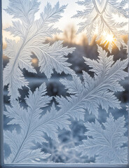 Frosty Elegance: Intricate Patterns on Window Panes. generative AI