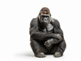 Fototapeta premium gorilla isolated on a white background