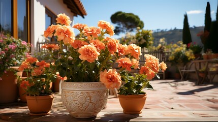 Fototapeta na wymiar Large terracotta flower pots 