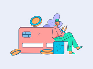 Internet financial management investment flat vector concept operation hand drawn illustration
