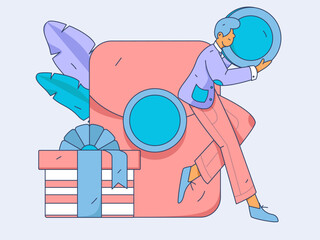 Internet financial management investment flat vector concept operation hand drawn illustration
