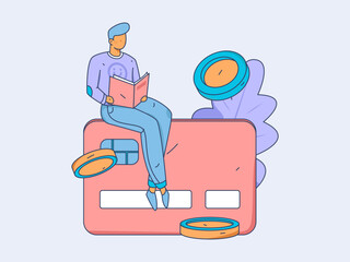 Internet financial management investment flat vector concept operation hand drawn illustration
