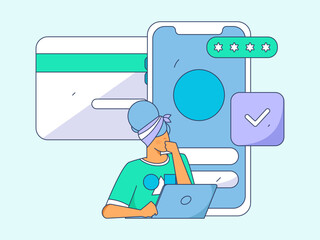 Internet financial management investment flat vector concept operation hand drawn illustration
