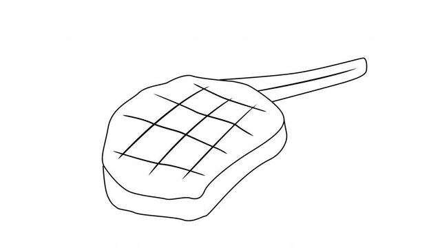 animated sketch of the tomahawk meat icon