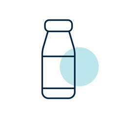 Drinkable yoghurt bottle vector icon