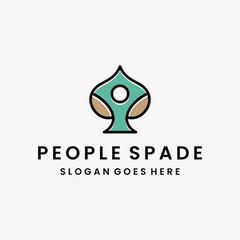 People spade logo template vector illustration design