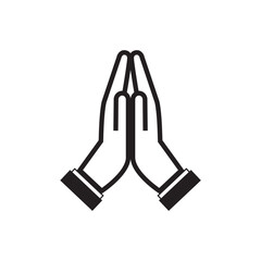 Prayer Icon Images. Free hands and gestures vector drawing on white background. Prayer icon simple style