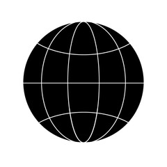 black globe global world import earth planet icon isolated on white transparent bakcground vector illustration for shopping icon