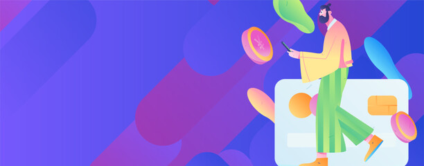 Internet financial management investment flat vector concept operation hand drawn illustration
