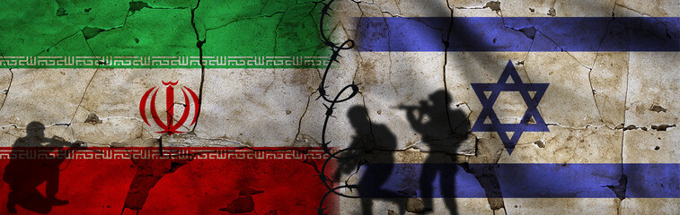 Conflict between Iran and Israel concept. Political tension between Iran and Israel. Israel vs Iran...