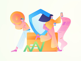 Internet financial management investment flat vector concept operation hand drawn illustration
