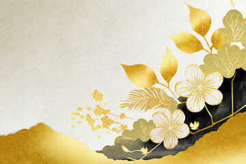 Gold flowers background