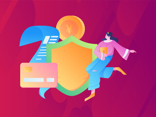 Internet financial management investment flat vector concept operation hand drawn illustration
