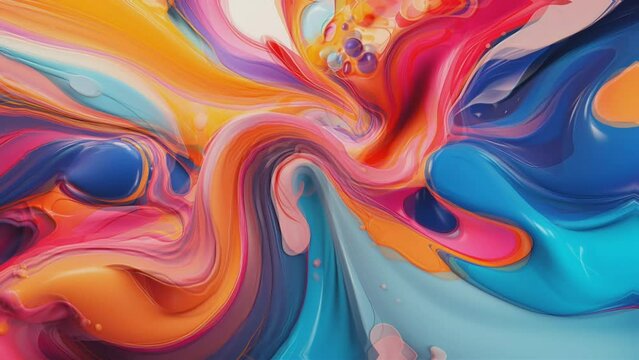 abstract liquid colorful video animation, 4K seamless looping intro video background