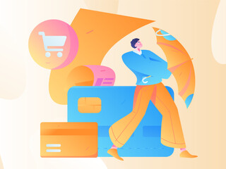 Internet financial management investment flat vector concept operation hand drawn illustration
