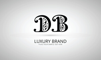 DB: initials monogram letter text alphabet logo design
