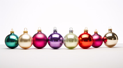 Festive Christmas Ornaments with intriguing color variations on a single color background