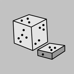 Feta cheese cubes vector grayscale icon