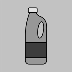 Milk plastic bottle vector grayscale icon