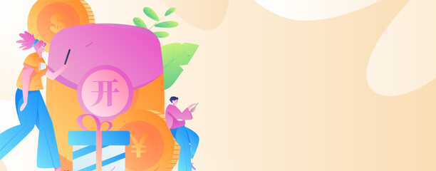 Internet financial management investment flat vector concept operation hand drawn illustration
