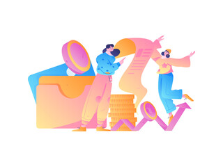 Internet financial management investment flat vector concept operation hand drawn illustration
