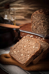 Wholemeal bread with sunflower seeds.