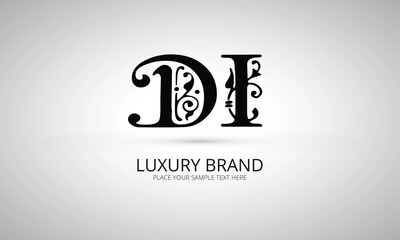 DI: initials monogram letter text alphabet logo design