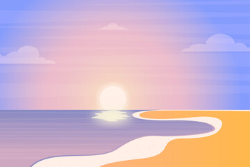 Fototapeta na wymiar Natural beach sunset sunrise landscape summer background