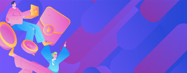 Internet financial management investment flat vector concept operation hand drawn illustration
