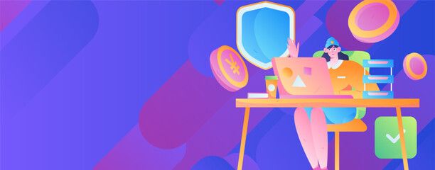 Internet financial management investment flat vector concept operation hand drawn illustration
